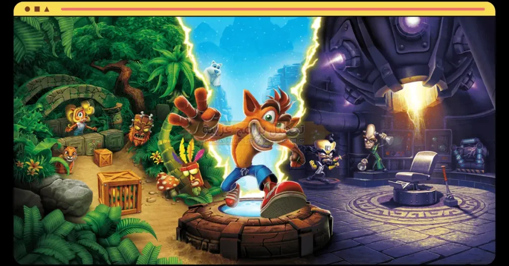 في هذه الصورة، يلعب كراش بانديكوت على جهاز بلاي ستيشن 5