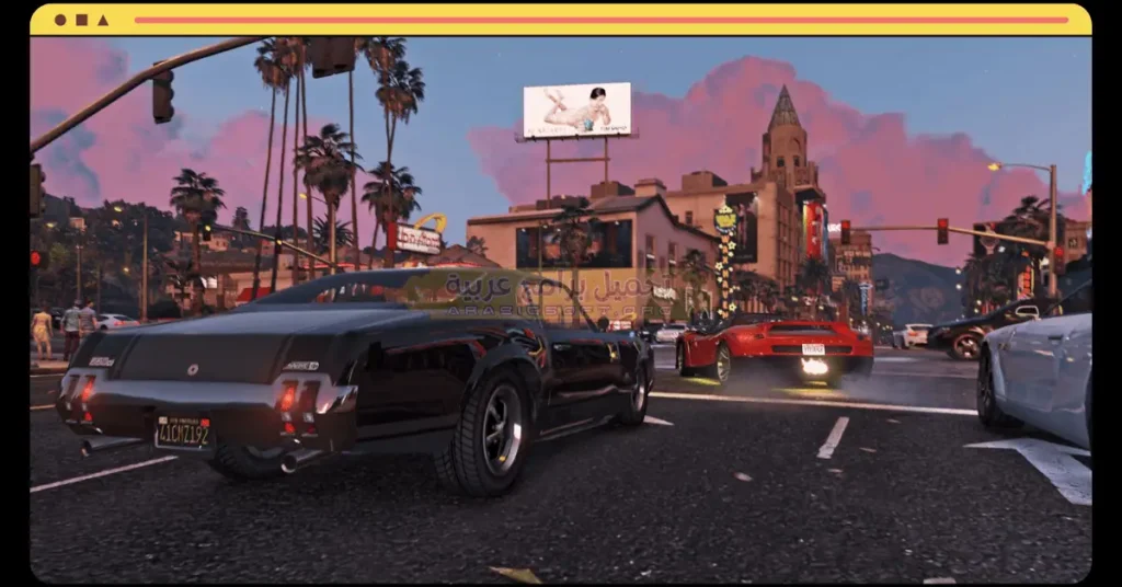 في هذه الصورة، تتسابق السيارة معه