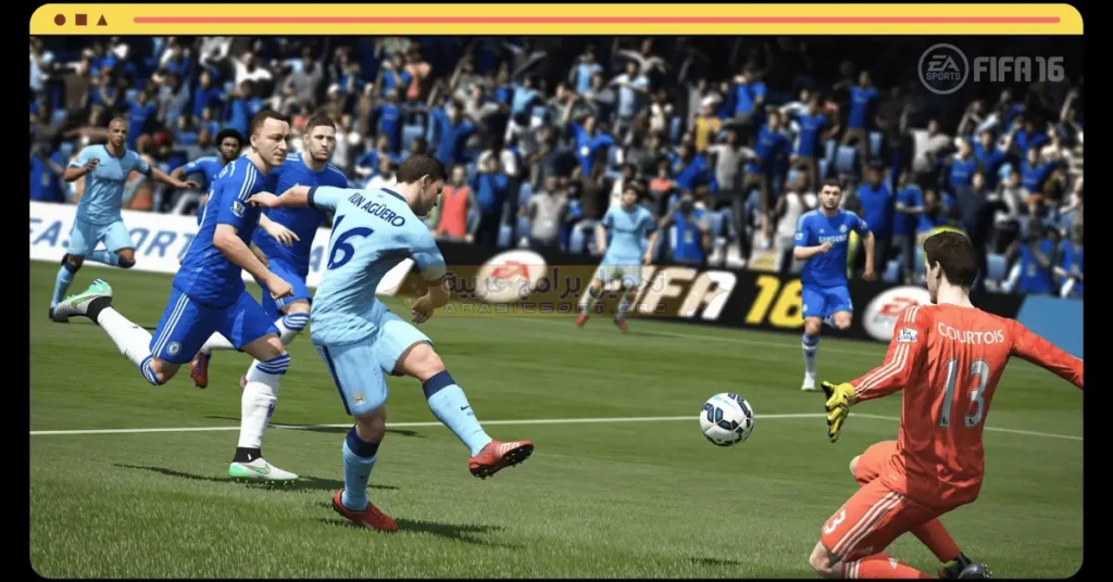 تُظهر هذه الصورة هدف اللاعب في لعبة FIFA 16.