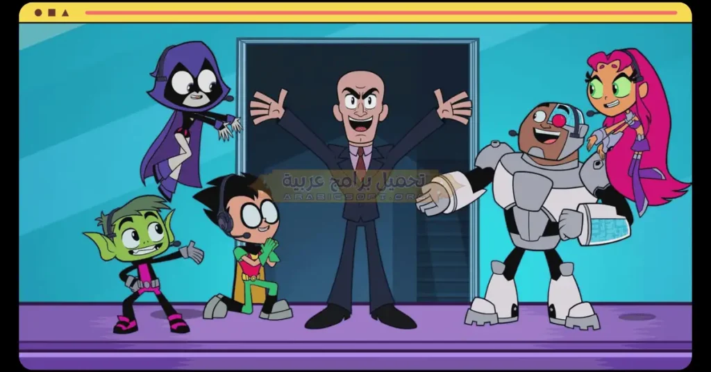 في هذه الصورة التي تُظهر الشخصيات الرئيسية وهي تُثير غضب الرجل في مسلسل "جو كارتونز".