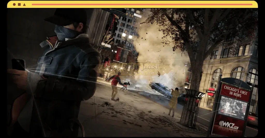 في هذه الصورة يظهر المقاتل وهو يهاجم جنديًا زميلًا له في لعبة Watch Dogs 1.