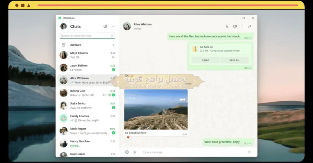 تحميل واتساب للكمبيوتر ويندوز 7 و 10 (64 بت) من ميديا ​​فاير مجاناً